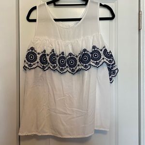 Cold Shoulder Embroidered Top in size XL
